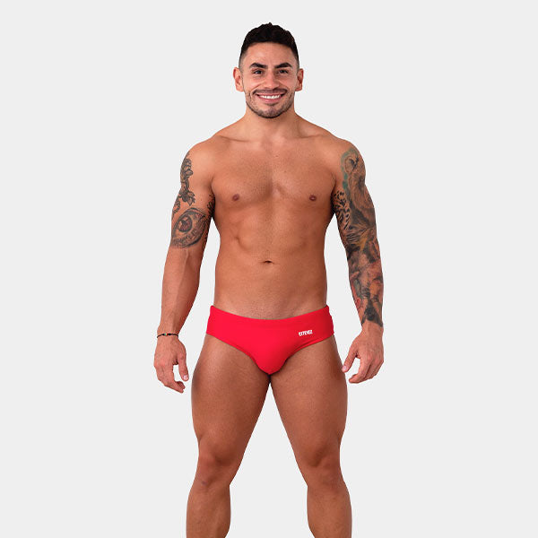 BAÑADOR ESTEVEZ ROJO VIVO - traje de baño - sunga de baño - calzoncillo para bañador