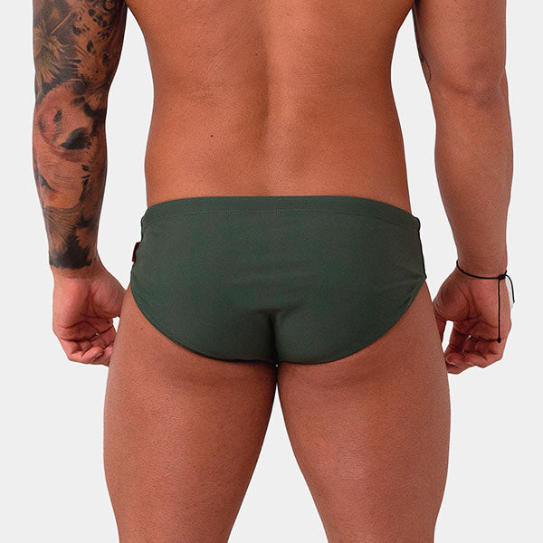 BAÑADOR ESTEVEZ VERDE MILITAR - traje de baño - sunga de baño - calzoncillo para bañador