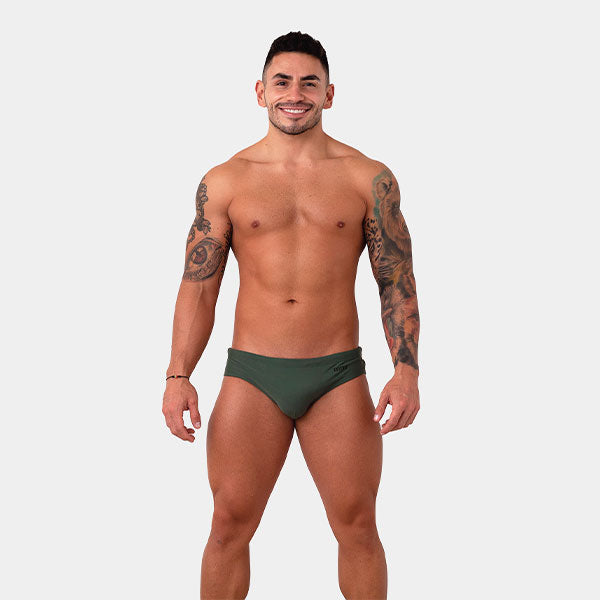 BAÑADOR ESTEVEZ VERDE MILITAR - traje de baño - sunga de baño - calzoncillo para bañador