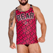 BEAR RED TANK - polera sin mangas - musculosa - camiseta sin mangas - Polera osos