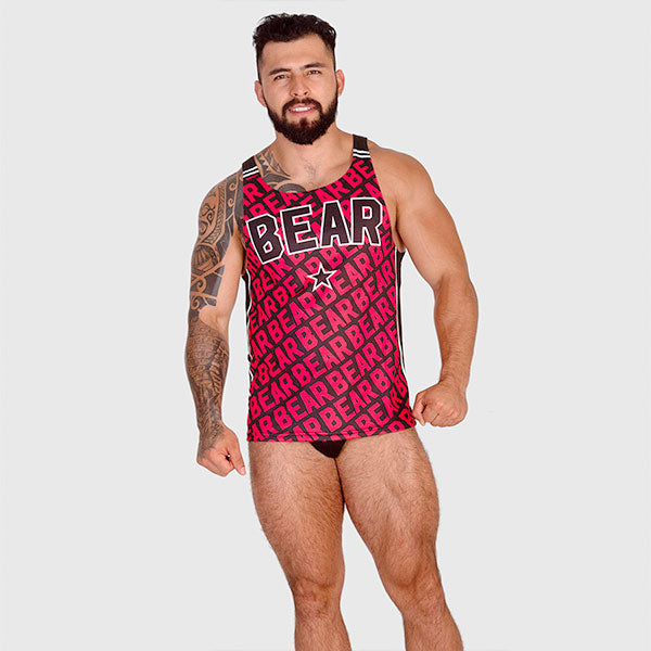 BEAR RED TANK - polera sin mangas - musculosa - camiseta sin mangas - Polera osos