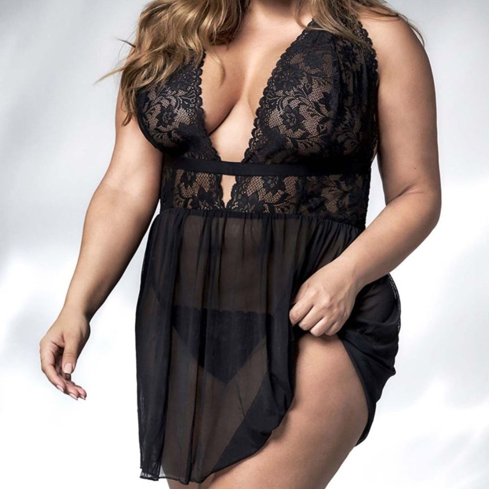 Babydoll Ximena Floral 2 Piezas  de Mapale - Leneria femenina - ropa interior mujer sexy - sex shop