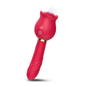 estimulador dual - succionador - vibrador - rosa estimulante - doble placer - rosa succionadora - mango vibrante - vulva - punto g - clítoris - sexshop - dominame