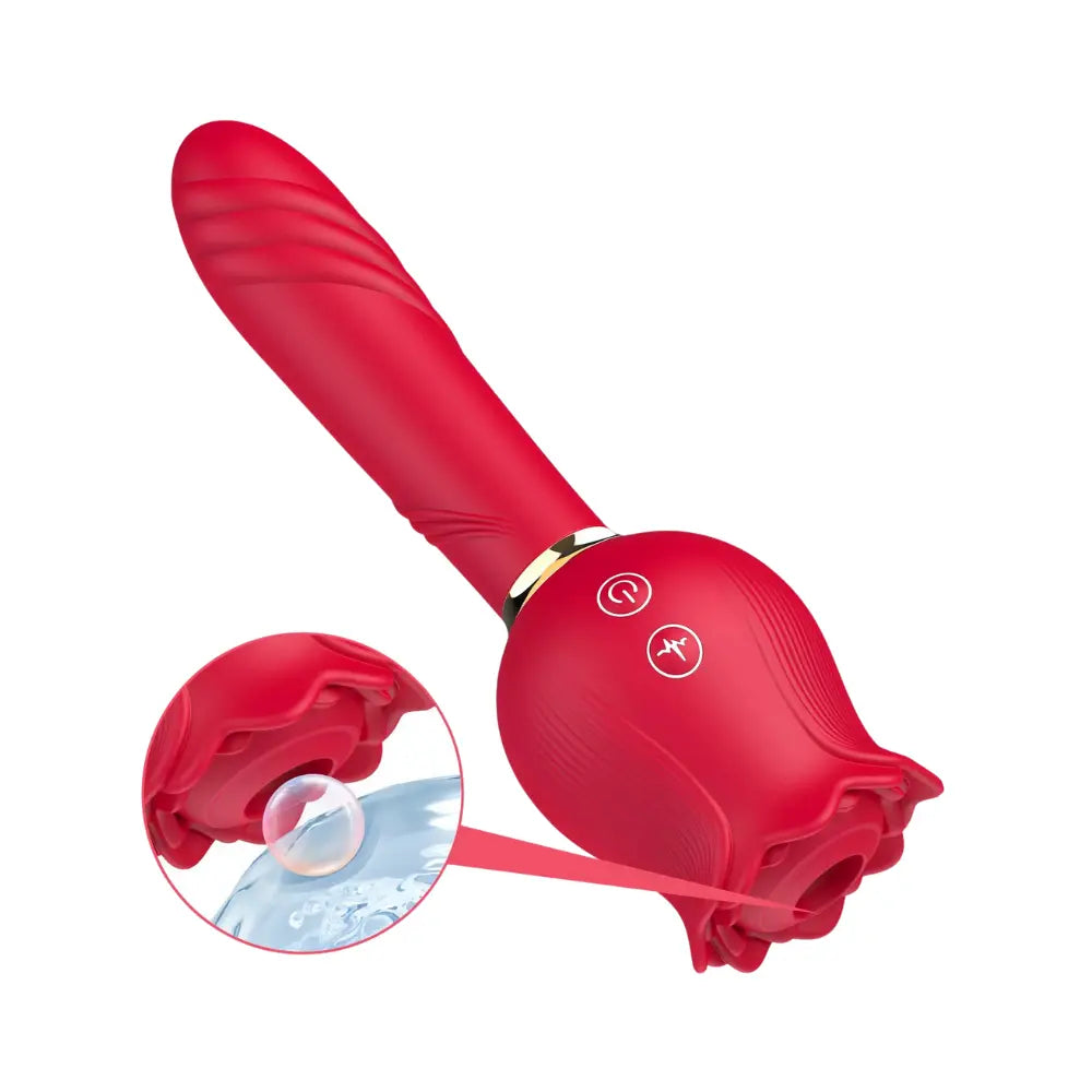 estimulador dual - succionador - vibrador - rosa estimulante - doble placer - rosa succionadora - mango vibrante - vulva - punto g - clítoris - sexshop - dominame