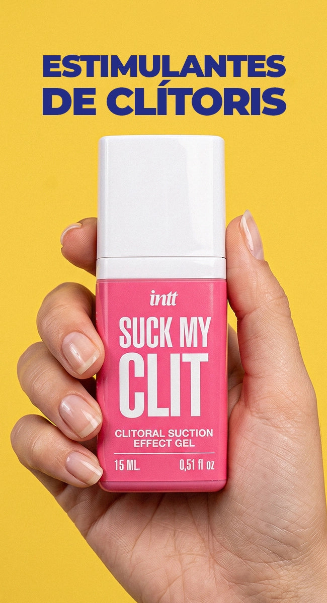 estimulante clitorial - suck my clit - chupame el clitoris - placer femenino - estimulo para el clitoris - orgasmo clitorial - textura gel - cosmetica erotica - intt - uk - efecto succion - efecto vibrante - cosmetica comestible - estimulante con sabor - sabor frutilla - sabor mango - sexo oral - orgamso intenso - sexo vaginal - estimulacion femenina - sexshop dominame - dominame 