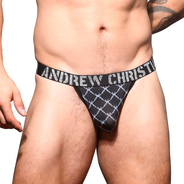 Barbed Wire Sheer Y-Back Thong - Andrew Christian - Sutien - Colaless - Ropa Interior Hombre