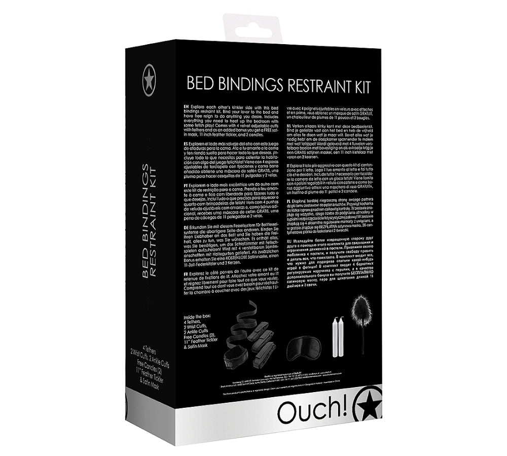 kit de dominacion - muñequeras - tobilleras - amarras de cama - cama queen - cama king - sistema de amarras - fijación a la cama - sumision con amarras - ouch - bdsm - dominame - sexshop dominame 