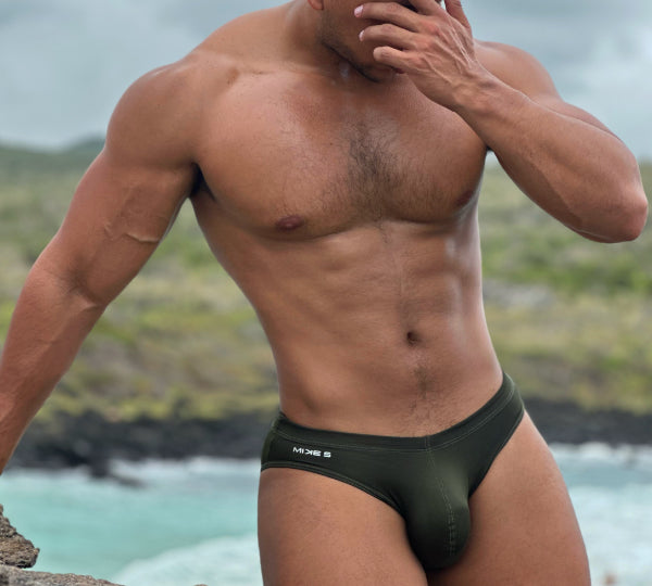 Bikini Basic Verde Militar - Banador hombre - ropa interior masculina - brief - calzoncillo - sunga de baño