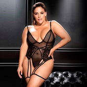 Bodie De Mallas Negro - Lenceria encaje xl - ropa interior femenina - ropa sexy para mujer
