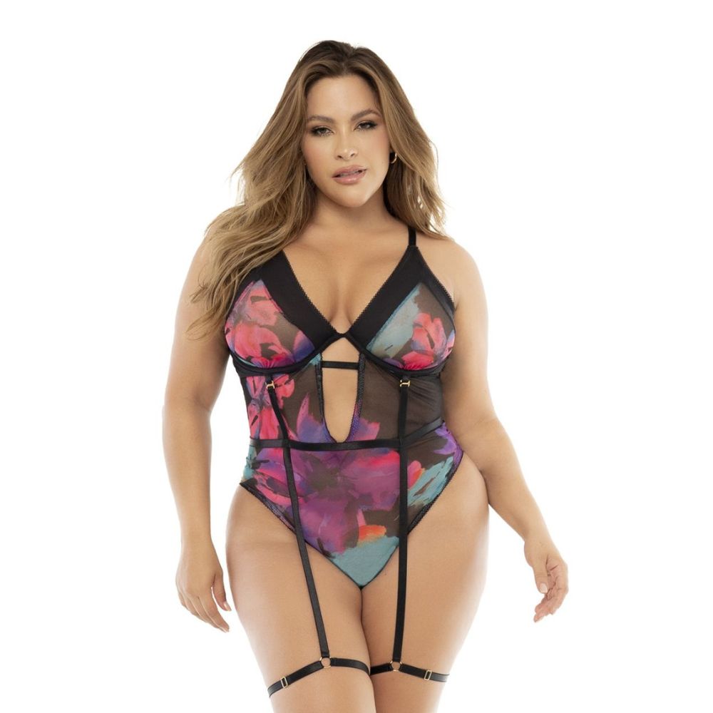 Bodysuit Amira Floral de Mapale - Ropa interior para mujer - portaligas - sex shop dominame.cl 