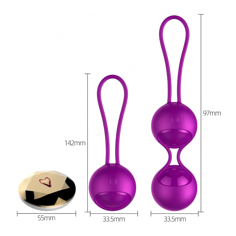 bolas kegel, bolas vibrantes , control remoto, juguete aa distancia , salud sexual - silicona medica - bala vibrante - estrechez vaginal - terapia medica - ejercicios kegel - control remoto con pila - yoga sexual - estiramiento intimo - dilatacion - rutina kegel - domianme - sexshop dominame - incontinencia urinaria - ginecologa - medico - cuidado intimo - resistente al agua - recargable - carga magnetica - juguete sexual morado - facil de limpiar