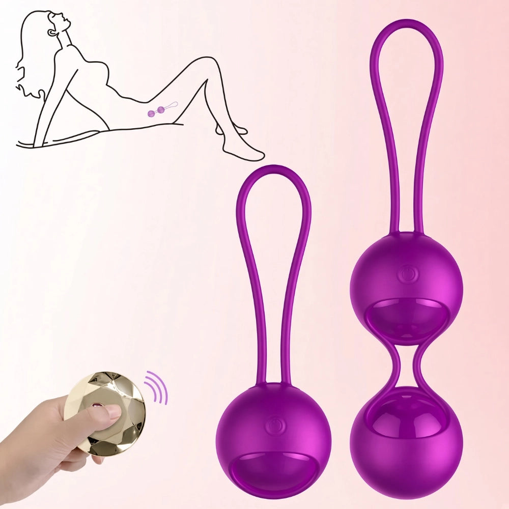 bolas kegel, bolas vibrantes , control remoto, juguete aa distancia , salud sexual - silicona medica - bala vibrante - estrechez vaginal - terapia medica - ejercicios kegel - control remoto con pila - yoga sexual - estiramiento intimo - dilatacion - rutina kegel - domianme - sexshop dominame - incontinencia urinaria - ginecologa - medico - cuidado intimo - resistente al agua - recargable - carga magnetica - juguete sexual morado - facil de limpiar