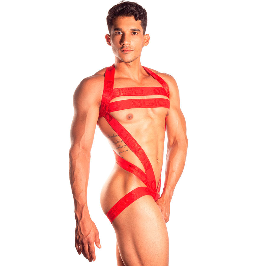 Booster Red Arnés - BDSM - bondage - fetiche - arnes elastico