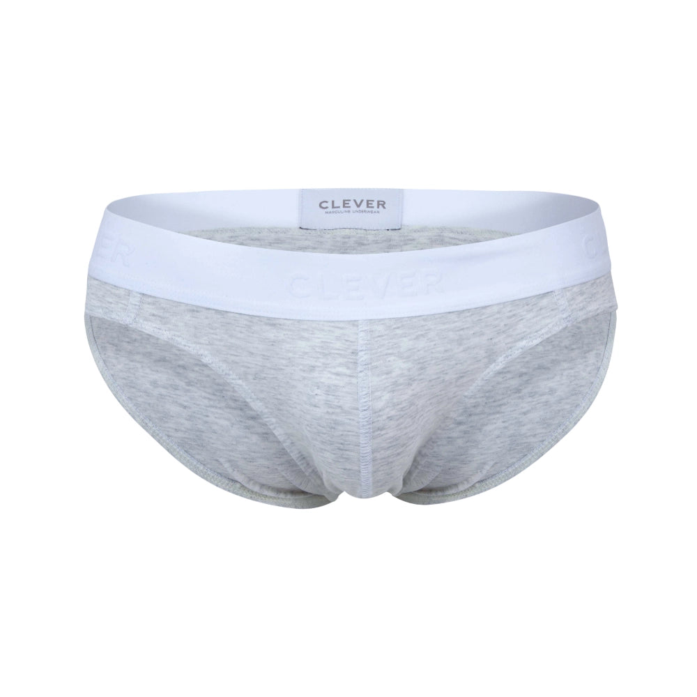 lenceria clasica - brief - gris - prenda de algodon - pretina elasticada - lenceria anatomica - modelo basico - lenceria de hombre - lenceria masculina - slip - calzoncillo - clever - dominame - sexshop domianme