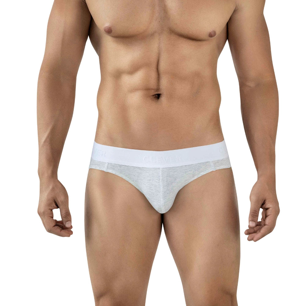 lenceria clasica - brief - gris - prenda de algodon - pretina elasticada - lenceria anatomica - modelo basico - lenceria de hombre - lenceria masculina - slip - calzoncillo - clever - dominame - sexshop domianme