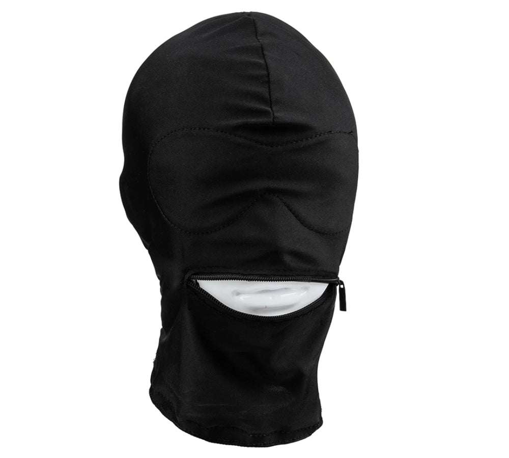 capucha nocturna, marcara de tela - capucha incognita - ojos cubiertos - capucha con cierre - mascara con boca abierta - mascara de licra - bdsm - fetiche - placer incognito - sumision absoluta - creacion de contenido oculto - privacidad - encuentros sexuales intimos - sexo oral con mascara - calexotics - dominame - sexshop dominame 