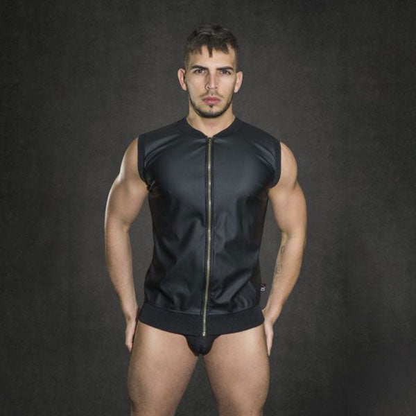 Chaleco Kinky Boy Mesh - chaleco de cuerina - sin mangas - chaleco erotico - chaleco erotico