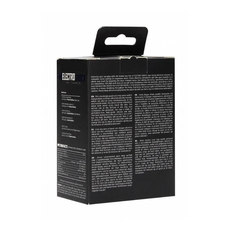 CockRing Electroshock de Ouch - Anillo para pene con vibracion y electro estimulacion - Sexshop Dominame.cl - ELC022BLK