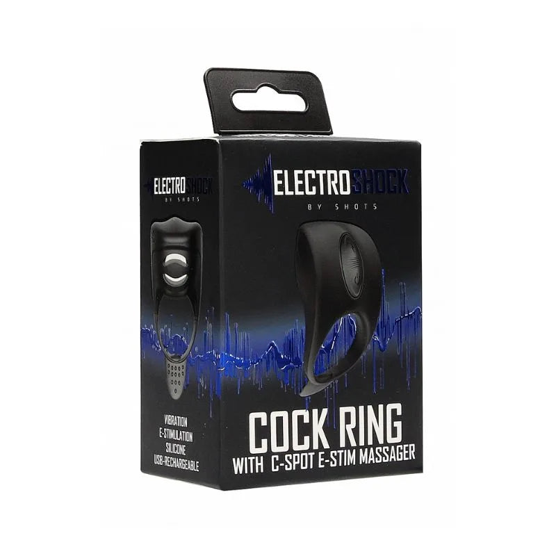 CockRing Electroshock de Ouch - Anillo para pene con vibracion y electro estimulacion - Sexshop Dominame.cl - ELC022BLK