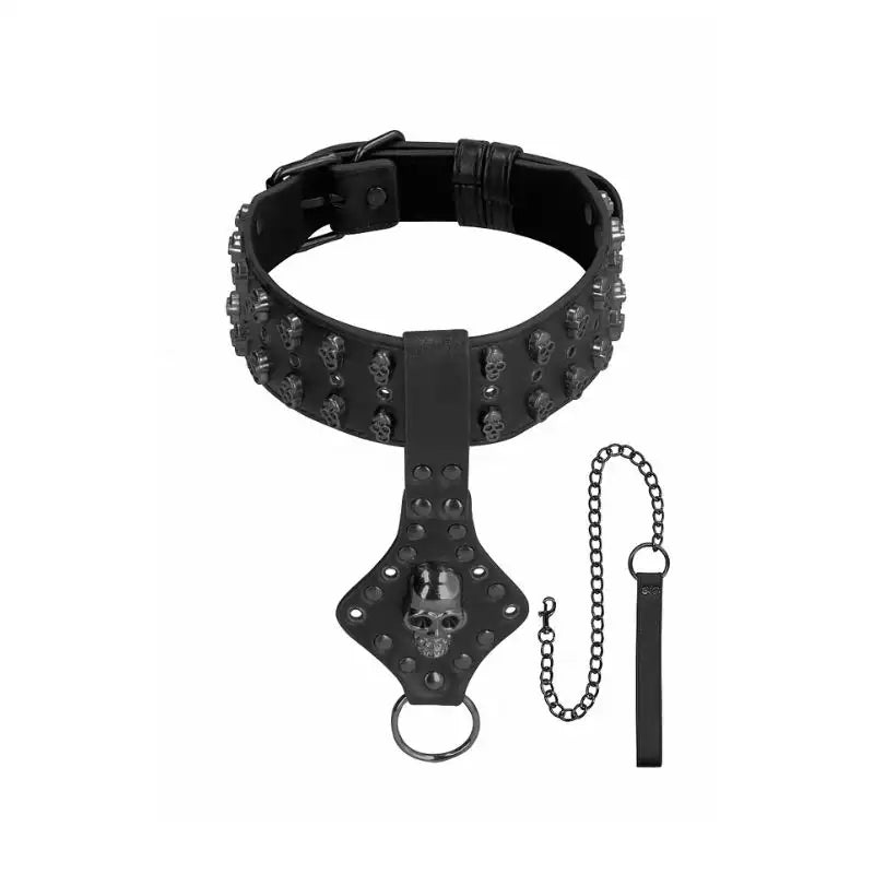 Collar calaveras y puas de Ouch! - kynk - Bondage - Sexshop Dominame.cl - OU298BLK