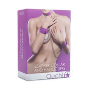 Collar de cadenas con muñequeras purpura de Ouch - esposas - bondage - kynk - Sexshop Dominame.cl - OU100PUR