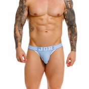 lenceria masculina - thong - tanga masculina - colale masculino - prenda pequeña - lenceria metida en el intergluteo - correr la tanga - lenceria celeste - prenda azul claro - modelo deportivo - respirable - prenda erotica - look sexy - atrevete - jor - dominame - sexshop dominame 