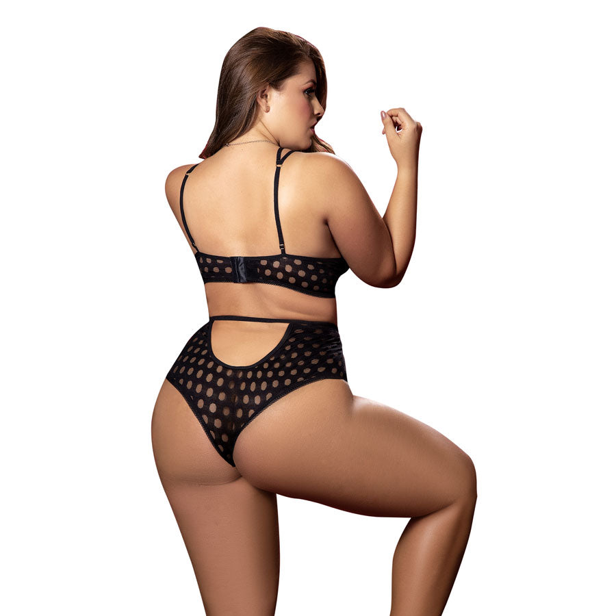 Conjunto Points Black - lenceria encaje xl - ropa interior femenina sexy - ropa intima para mujer