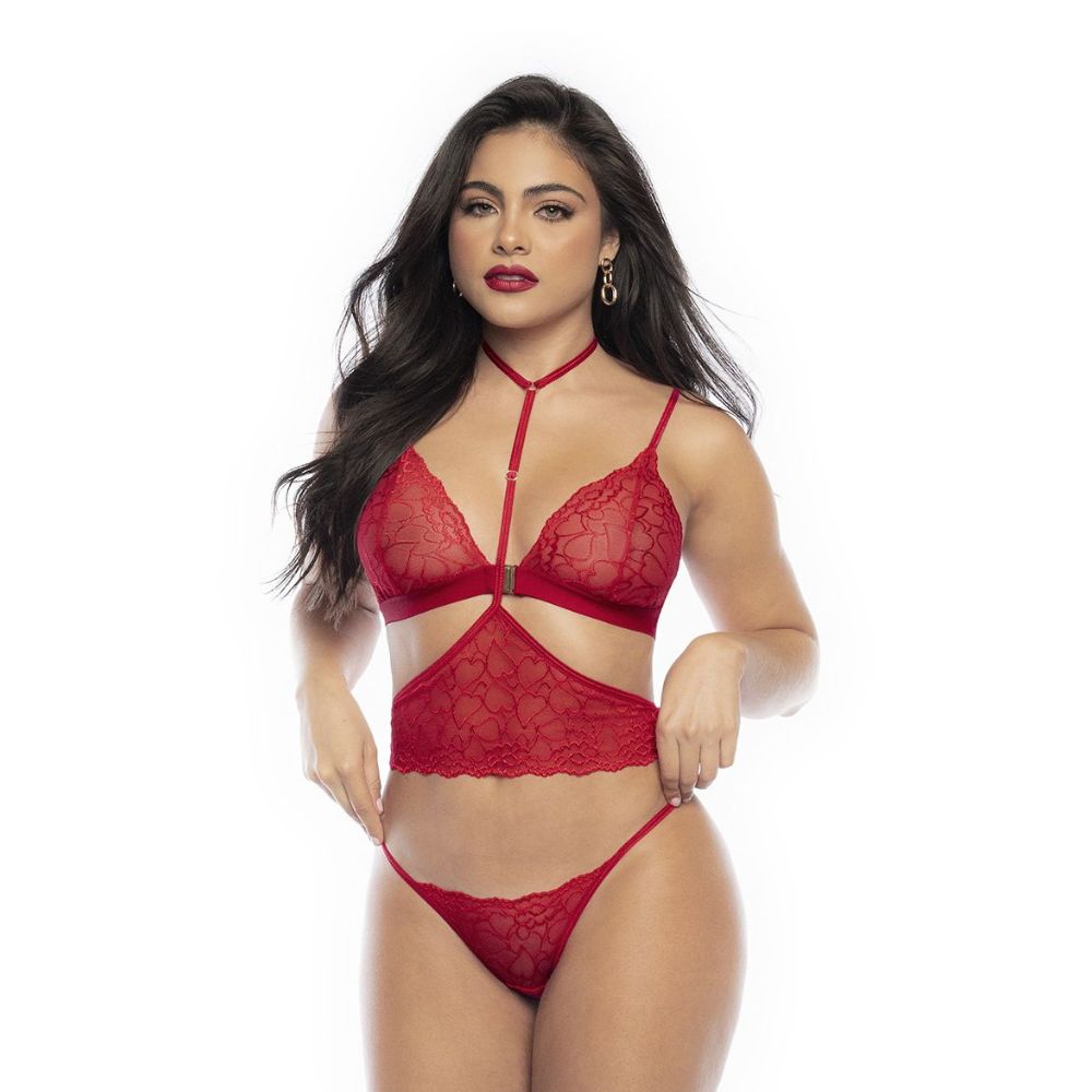 Conjunto de tres piezas Ruby - Lenceria sexy para mujer - ropa interior erotica - sex shop