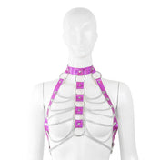 arnes - harness- harnes - brillante - cadenas - bdsm - rosado - plateado - brillante - dominame.cl - sexshop - estetico - femenino - pecho
