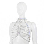arnes - harness- harnes - brillante - cadenas - bdsm - rosado - plateado - brillante - dominame.cl - sexshop - estetico - femenino - pecho