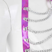arnes - harness- harnes - brillante - cadenas - bdsm - rosado - plateado - brillante - dominame.cl - sexshop - estetico - femenino - pecho