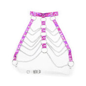 arnes - harness- harnes - brillante - cadenas - bdsm - rosado - plateado - brillante - dominame.cl - sexshop - estetico - femenino - pecho