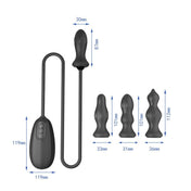 cuarteto de diversión - negro - inflable 
- vibrante - plug - anal - recargable - usb - juguete - sexual - silicona - dominame.cl