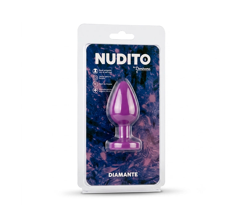 plug anal - sexo anal - tapon anal - plug con joya - joya anal - estetica sexual - erotismo - fantasia sexual - dilatador anal - silicona médica - joya blanca - diamante - plug morado - coleccion nudito - coleccion de dominame - juguetes sexuales - sexo anal - dilatacion - preparacion anal - joya con jockstrap - dominame - sexshop dominame 