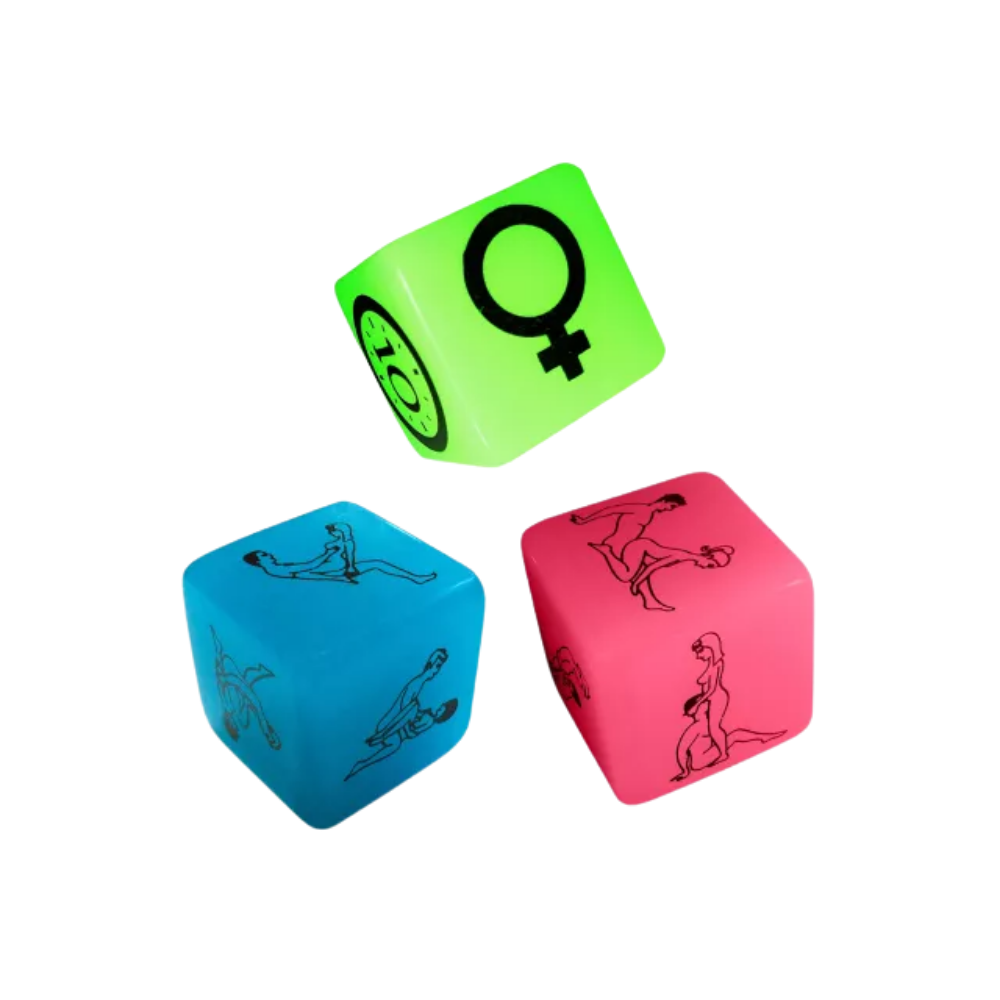Dados Luminosos Sex Dice - juegos eroticos - juegos de mesa - dados eroticos - dados - juego sexual - brillante - brilla en la oscuridad - juego de parejas - sexshop - dominame 