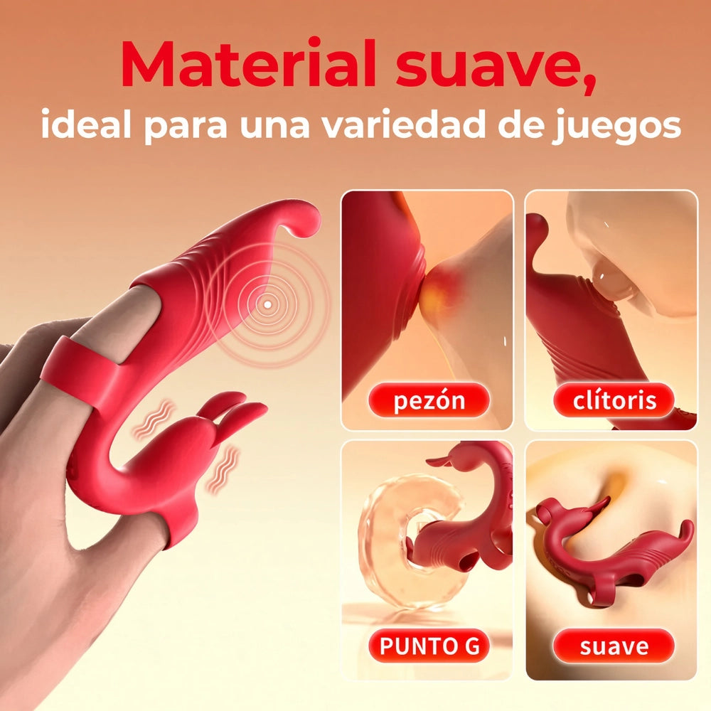 vibrador dual - vibrador de dedo - dedo vibrante - punto g - clitoris - orgasmo doble - estimualcion vaginal - estimulacion de pezones - estimualcion de glando - estimulacion anal - juego previo - squirt - orgasmo intenso - silicona medica - vibrador de doble motor - sexo vaginal - textura de ondas - conejito vibrador - bandas elasticas - juguete flexible - estimulador para el dedo - dedal sexual - dominame - sexshop dominame