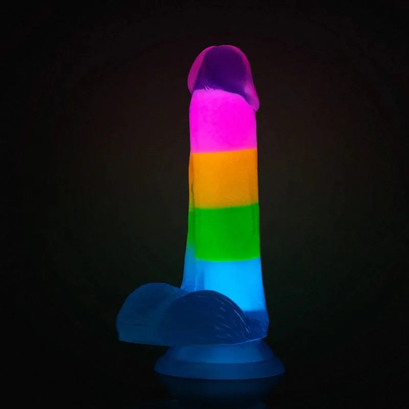 Dildo - Glow in the Dark - neo elite - blush - Rainbow - consolador - dildo realista - sexshop - dominame - BL 82409