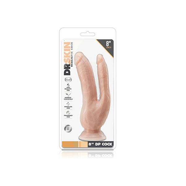 Dildo Doble Penetracion Dr. Skin - Juguetes sexuales - juguetes doble - con ventosa - sexshop chile - envios discretos