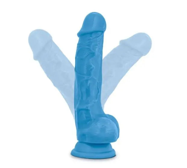 Dildo Neon Blue 19 Cm. - dildo realista - dildo con ventosa - juguetes sexuales - tiendas eroticas - -sexy shop - paquetes discretos