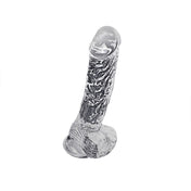 Dildo cristalino 21 cm - sexshop - dominame - transparente - pene - sexo - consolador - ventosa - venas - marcado - placer - glande - realista - grande - anal - vaginal 