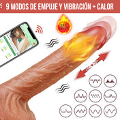 Dildo la potencia de roco - sexshop - dominame - movimiento - dildo - vibrante - calor - app - realista - textura - glande - recargable - ventosa 