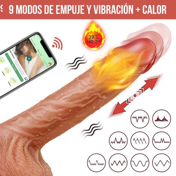 Dildo la potencia de roco - sexshop - dominame - movimiento - dildo - vibrante - calor - app - realista - textura - glande - recargable - ventosa 