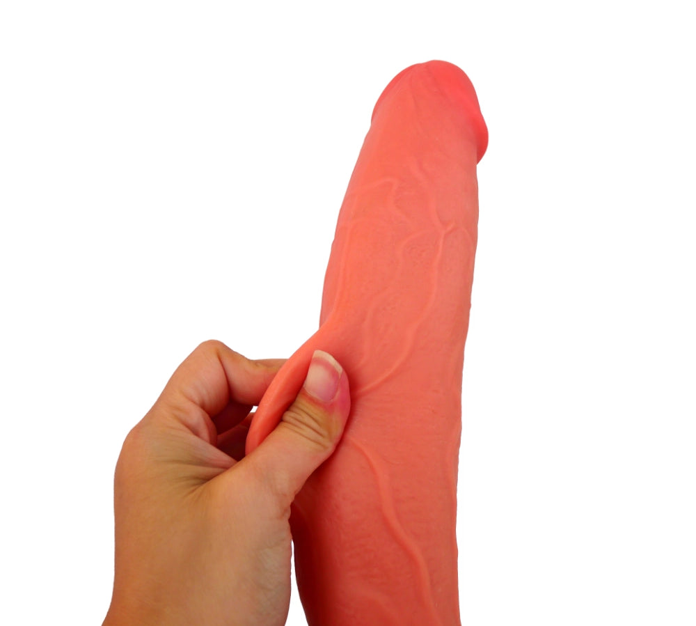 dildo realista - pene de goma - dildo con testiculos - consolador - dildo con ventosa - dildo para arnes - pegging - ventosa desmontable - textura de piel - tamaño grande - dildo XL - el jefe - fantasia sexual - sexshop dominame