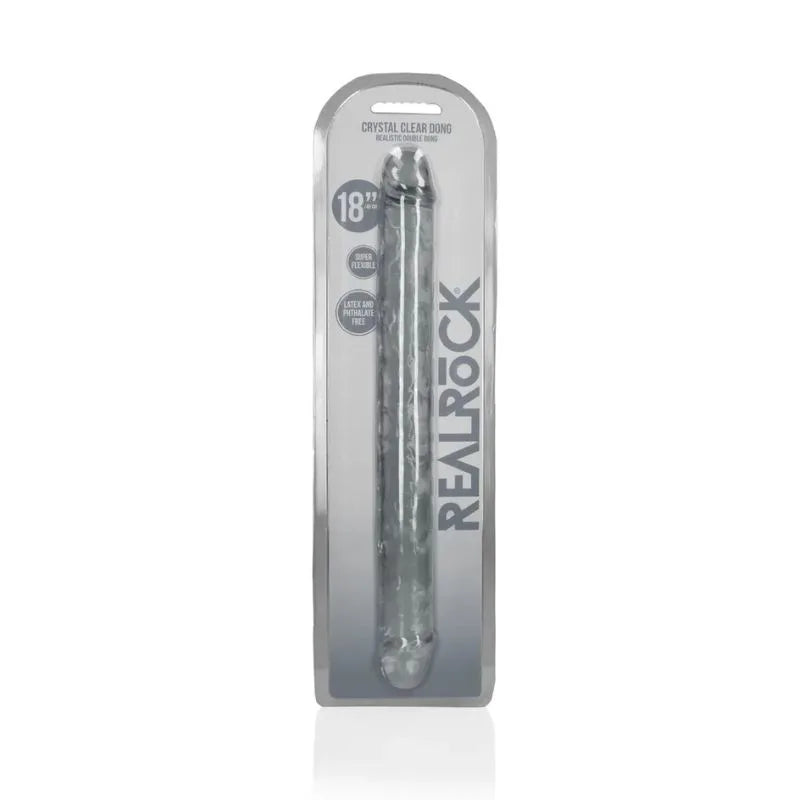 Dildo doble transparente 18 REALROCK de Ouch - Consolador doble - Sexshop Dominame.cl - REA160TRA