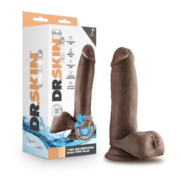 Dildo Autolubricacion Dr. Skin Glide 7 Chocolate