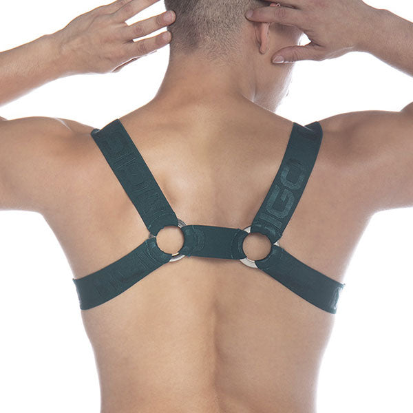 Electric Green Harness - lenceria masculina - arnes elastico - Harness elasticado