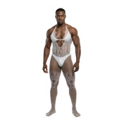 Enterito de malla - malla blanca - enterito fluorescente - malla fluorescente - malla que brilla en la oscuridad - lenceria erotica de noche - malla con abertura intima - malla especial - brilla en la oscuridad - estetica erotica - placer en pareja - prenda erotica - enterito sensual - enterito blanco - brillo celeste - sexshop dominame - sexshop 