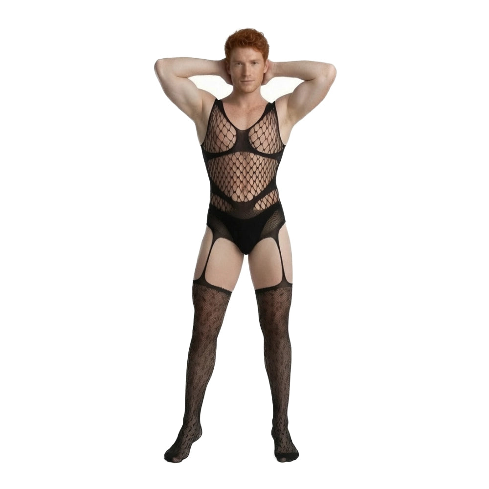 malla erotica - lenceria femenina- malla calada - malla sexy - ropa interior erotica - malla negra - body de malla - medias de encaje - prenda con encaje de malla - traje erotico - ropa sexy - sexshop dominame - dominame