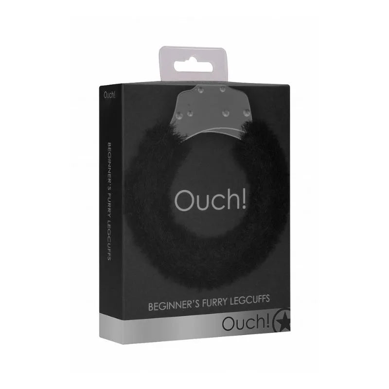 Esposas de placer furry para piernas negro de Ouch - esposas metal - bondage - kynk - Sexshop Dominame.cl - OU007BLK