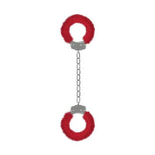Esposas de placer furry para piernas roja de Ouch - esposas metal - bondage - kynk - Sexshop Dominame.cl - OU007RED